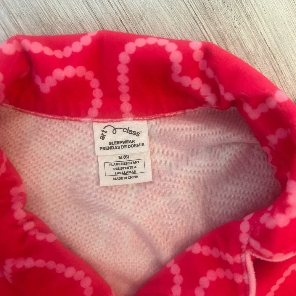 💖 Girls Valentine’s Day Pajama Set | Heart Print | Size 8 Medium 💖